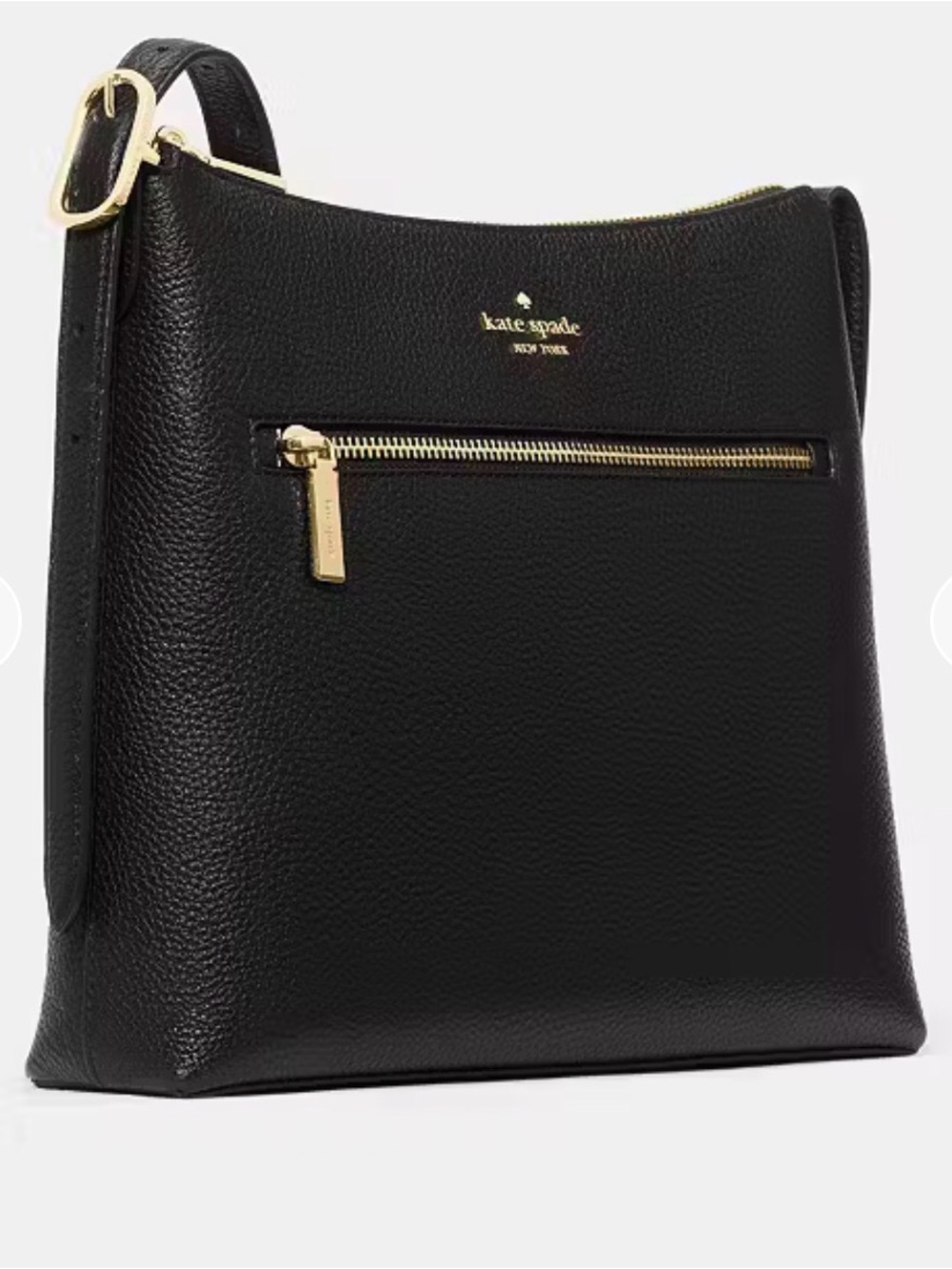 kate spade Black Pebbled Leather Crossbody with Gold Hardware New with Tag